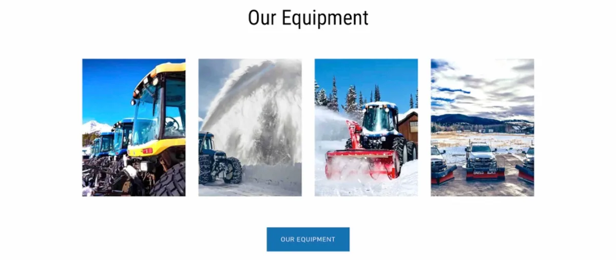 Our equipment section with four fleet photos
