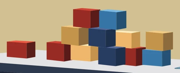 3D-inspired flat shapes
