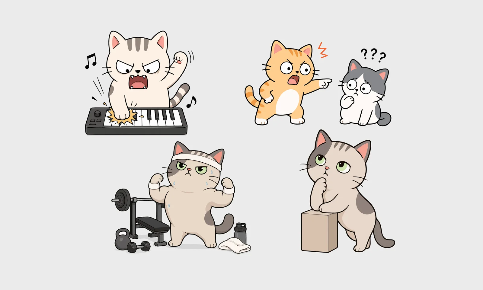 Cat illustration sheet three