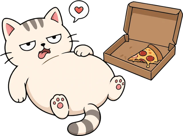 Food coma cat