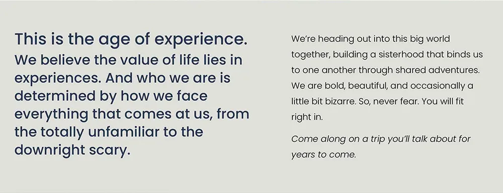 Manifesto band: This is the age of experience